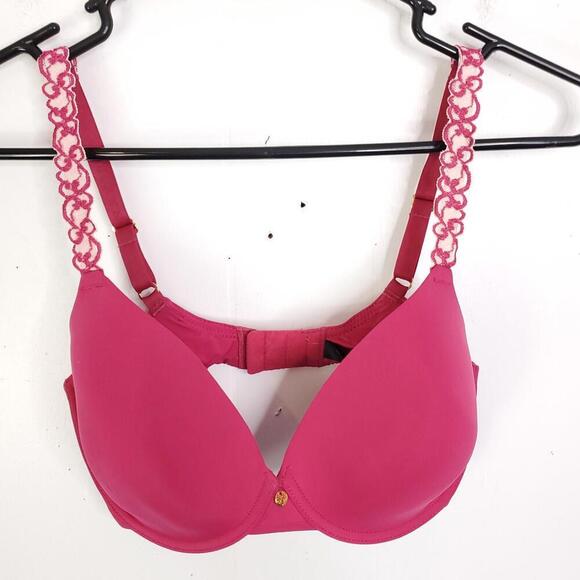 Natori Bra Womens 32DD Pure Luxe Contour Underwire Lace Straps Soft Comfort - Picture 1 of 11